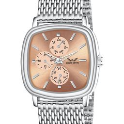 LOUIS DEVIN Men Square Dial & Stainless Steel Straps Analogue Watch LD-GS061-BRW-CH-15