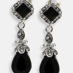 Sohi Silver Plated Party Designer Stone Drop Earrings-image-67