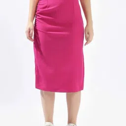High Star Pink Slim Fit Skirt-image-75