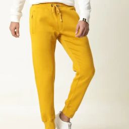 Rare Rabbit Yellow Cotton Regular Fit Solid Track Pants-image-56
