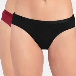 Jockey Red & Black Cotton Bikini Panties - Pack Of 3-image-92