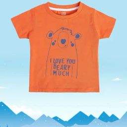 MINIKLUB Kids Orange Printed T-Shirt-image-93