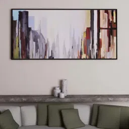 Art Street Black & Brown Colorful Large Panel Wall Art Print-image-82
