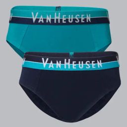 Van Heusen Boys Anti Bacterial And Colour Fresh Solid Briefs - Pack of 2 - Dk Navy , Tropical Green-image-48