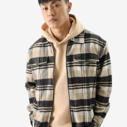 The Souled Store Multicolored Loose Fit Checks Shacket-image-88