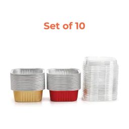 HAZEL Multicolor Aluminium Foil Square Container for Cake & Brownie (200 ml)-11