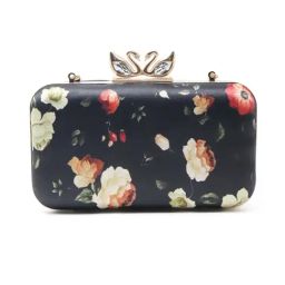 Odette Black Floral Clutch-image-37