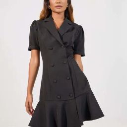 Styli Black Plain Dress-image-69