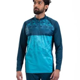 Flx by Decathlon Dark Petrol Blue Slim Fit Printed Sports T-Shirt-image-10