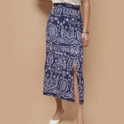 Fame Forever By Lifestyle Blue Regular Fit Printed Skirt-picture-13