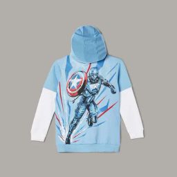 Fame Forever by Lifestyle Kids Blue Printed Regular Fit Hoodie-image-59