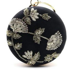 Odette Black Embellished Clutch-image-80