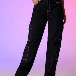 Kotty Black High Rise Wide Leg Jeans-image-48