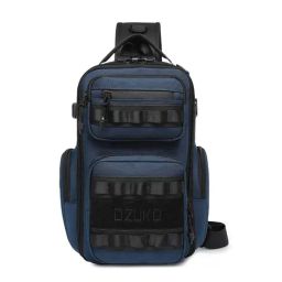 OZUKO Flexguard Blue Textured Medium Cross Body Bag-picture-34