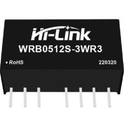 Hi-Link 5V to 12V 3W 250mA DC to DC Isolation Voltage 1500VDC Power Module Converter WRB0512S-3WR3-36