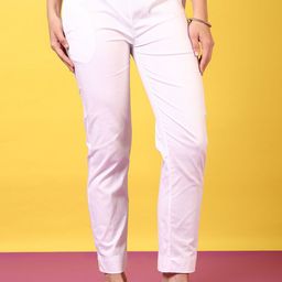 V-Mart Women Ethnic Solid Mid-Rise Slim Fit Cotton Trousers-picture-17