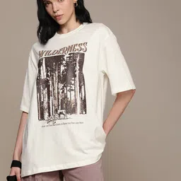 The Roadster Life Co. Printed Drop-Shoulder Sleeves Oversized T-shirt-image-46