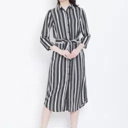 DODO & MOA Black Printed Shirt Dress-image-69