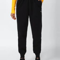 Reebok Black Mid Rise Sports Track Pants-image-7
