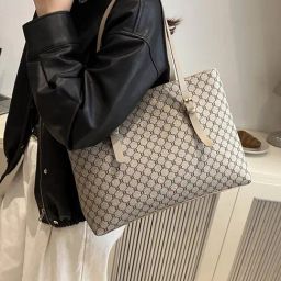 Styli Beige Printed Tote Handbag-34