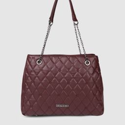 Caprese Maroon Quilted Shoulder Bag-image-91