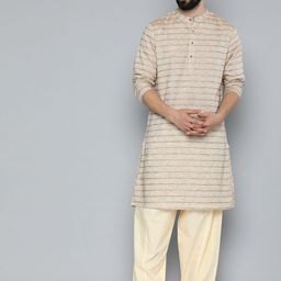 HERE&NOW Men Printed Kurta with Pyjamas-image-13