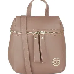 Gio Collection Beige Solid Sling Bag-picture-20