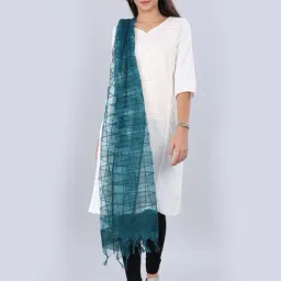 Aurelia Teal Blue Cotton Dupatta-picture-34