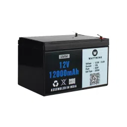 WATTNINE QC1275 12000 mAh 12 V Lithium LiFePo4 Battery Black-40