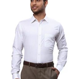 Raymond White Slim Fit Printed Shirt-image-96