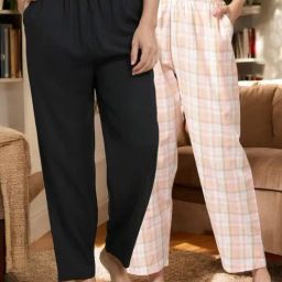 Kryptic Black & Pink Cotton Relaxed Fit Printed Lounge Pants - Pack of 2-image-15
