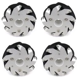 A set of 100mm Aluminium Mecanum wheels (Bearing type rollers) (4 pieces)-3