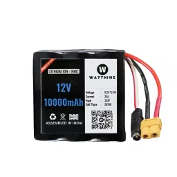 WATTNINE QC1240 10000 mAh 12 V Rechargeable Lithium NMC Battery Black-picture-11
