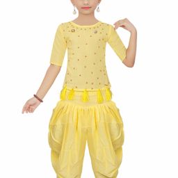 Epochlite Girls Embellished Top with Dhoti Pants-image-4