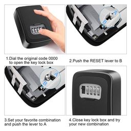 RKPM HOMES Key Storage Cabinet, 4-Digit Combination Lock Box, Wall Mounted Metal Key Safe, Resettable Code (Silver) image 5
