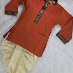 AMBA COLLECTION BOUTIQUE Boys Mandarin Collar Pure Cotton Kurta with Dhoti Pants-image-49