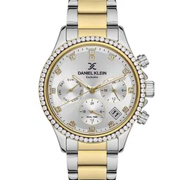 Daniel Klein Exclusive Women Embellished Round Foldover Regular Analogue Watch-image-21