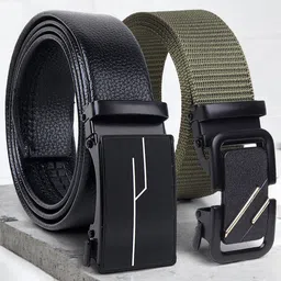 Metronaut Unisex Pack Of 2 Woven Design Belt-picture-14