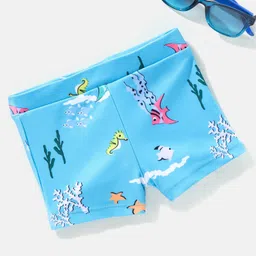 Babyhug Swimming Trunk Marine Life Print - Blue-picture-16