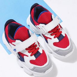 Cute Walk by Babyhug Color Block Sneakers with Velcro Closure - Red-image-15