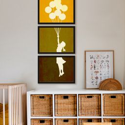 999Store Modern Art Kids Painting For Wall Decor - Girl Flying Balloon-image-23