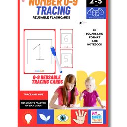 My House Teacher Number Tracing 0-9 Tracing Reusable Flashcards Write and Wipe - Spiral Bound-14