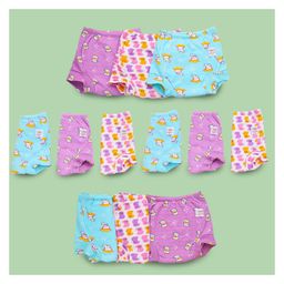 SuperBottoms  Kids Pack Of 12 Printed Sustainable Pure Cotton Padded Underwear Upgraded Version Size3-image-65
