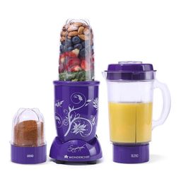 Wonderchef Nutri-blend 3 Jar Juicer, Mixer, Grinder, Blender & Smoothie Maker 22000 RPM, 500W 100% Copper Motor - Purple-2