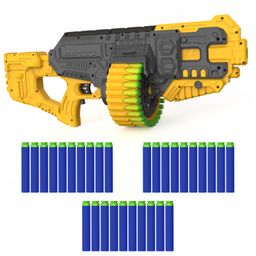 Aditi Toys Street Viper Big Blaster Motorized Dart Gun Toy Including 30 Soft Foam Bullet Darts, 60-Foot Firing Range, Rechargeable Electric Battery Design with High Capacity Magazine For Boys Girls, Above 5+ Age(Yellow-Grey)-25