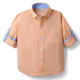 Rikidoos Full Sleeves Checked Shirt - Mustard-image-57