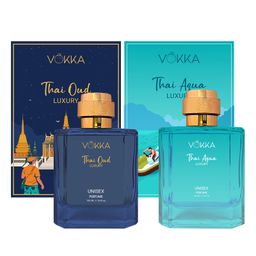 VOKKA Thai Oud & Thai Aqua Perfume Long Lasting Luxury Fragrance Eau De Parfum for Women - 100 ml Each (Pack of 2)-23