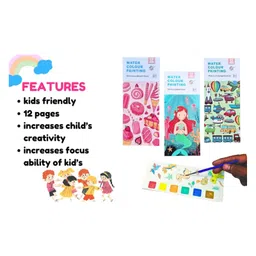 New Pinch 6 Pcs x 12 Pages Return Gift Pocket Painting Books with 6 Color Pallettes on Each Sheet, Upgraded Thick Paper, Watercolor Drawing Book for Kids Age 5-15, Color Kit for Girls & Boys Birthday-picture-0