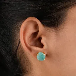 TOTAPARI Gold-Plated Contemporary Agate Studs-42