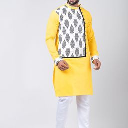 Rainbow Cloths Men Ethnic Motifs Thread Work Kurta-picture-38